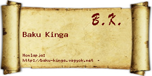 Baku Kinga névjegykártya